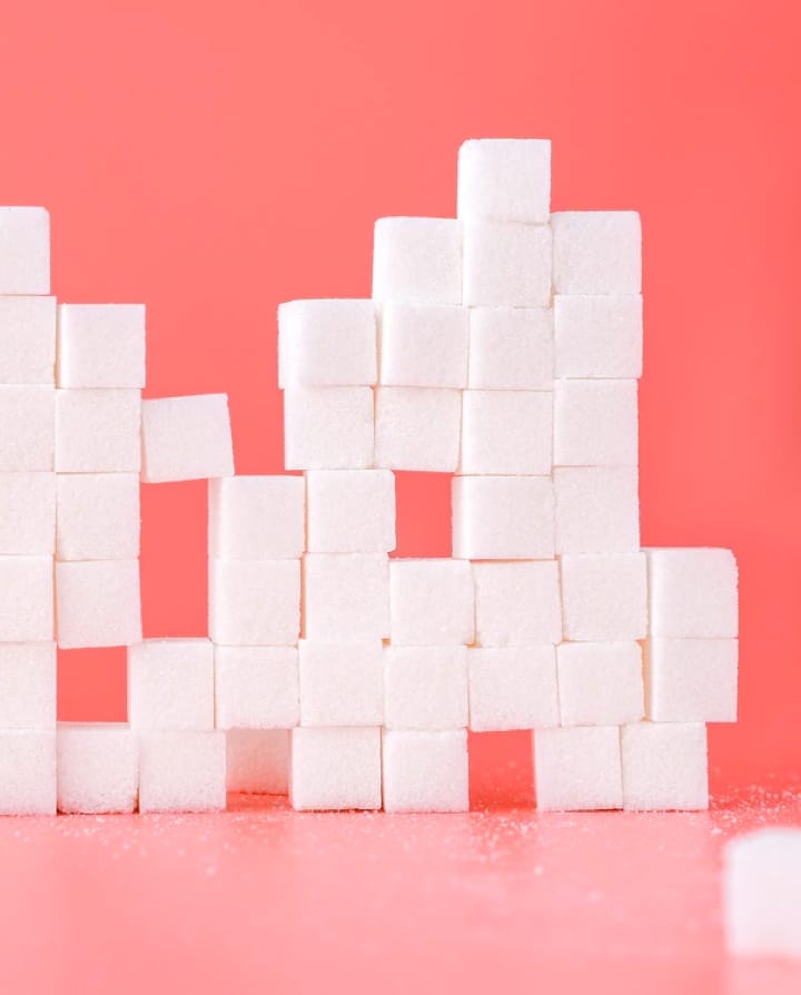 a mosaic made of sugar cubes